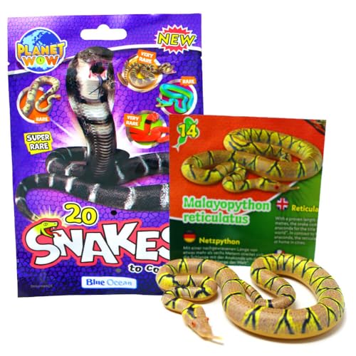 Generisch Blue Ocean Snakes Sammelfiguren 2024 - Planet Wow Farbwechsel Schlange - Figur 14. Netzpython von Generisch
