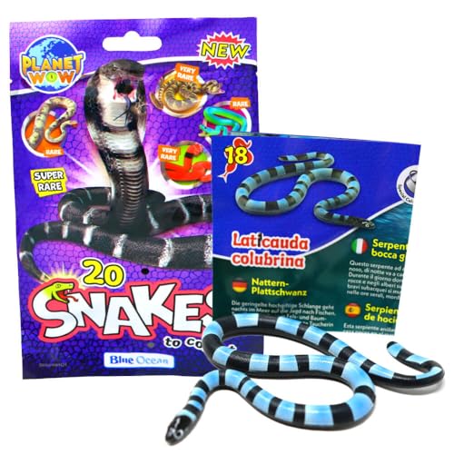 Generisch Blue Ocean Snakes Sammelfiguren 2024 - Planet Wow Farbwechsel Schlange - Figur 18. Nattern Plattschwanz von Generisch