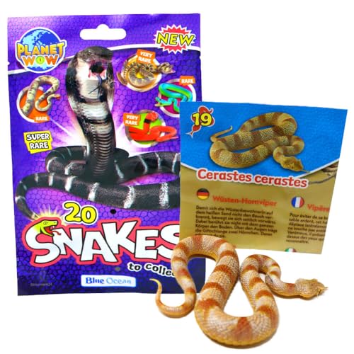 Generisch Blue Ocean Snakes Sammelfiguren 2024 - Planet Wow Farbwechsel Schlange - Figur 19. Wüsten Hornviper von Generisch