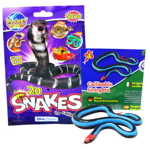 Generisch Blue Ocean Snakes Sammelfiguren 2024 - Planet Wow Farbwechsel Schlange - Figur 4. Blaue Bauchdrüsenotter von Generisch