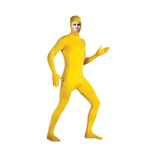 Damen Herren Greenscreen Anzug Zentai Suit Halloween Ganzkörper Slenderman Kostüm Jugendliche Bodysuit Man Catsuit Männer Karneval Kostüm Open Face Cosplay Jumpsuit Ganzkörperanzug von Generisch