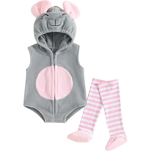 Generisch Body Jungs Baby Kostüme Kleinkind Mädchen Jungen Outfits Kleidung Kapuzenspielanzug Overall mit Langen Socken Baby Mädchen (12-18M) von Generisch