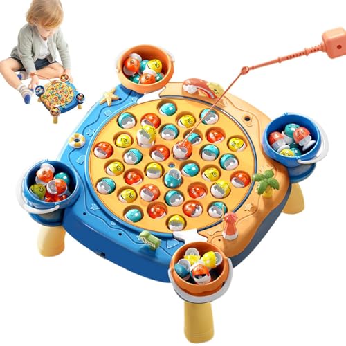 Generisch Brettspiel, Fischereispiel - Rotierender Fischset - Pädagogische Magnetfischereispielspielzeug mit Musikspielzeug für 3-5 Jahre alte Kinder von Generisch