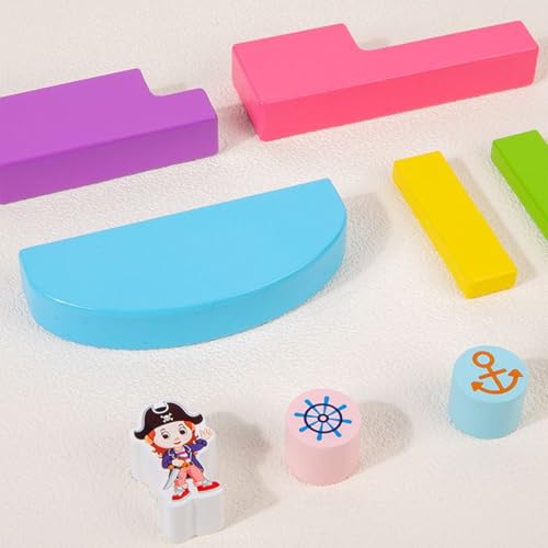 Generisch Building Blocks, Wood Matching, Cognitive Skills Creative Building Safe Material Stacking Fun Skill Development Family Activity, Educational Toy for Children, Boys, Girls, Teens von Generisch