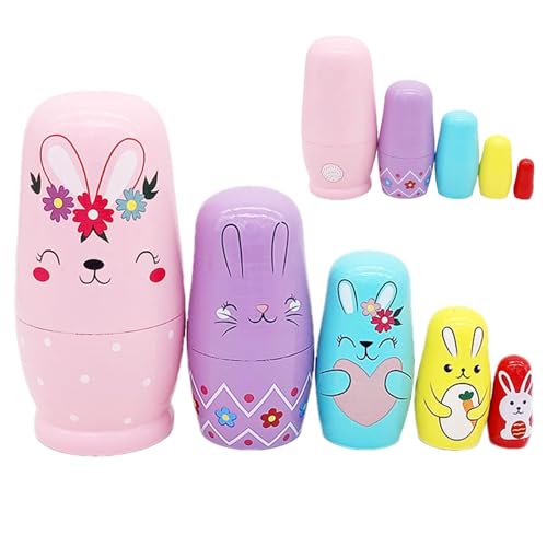Generisch Bunny Nesting Dolls, Russian Wooden Toys, Funny Stacking Playset, Adorable Design, Handcrafted Ornament, Engaging Toddler Activity, Decorative Desktop Decor, Perfect for Kids Generisch Bunny Nesting Dolls, Russian Wooden Toys, Funny Stacking Playset, Adorable Design, Handcrafted Ornament, Engaging Toddler Activity, Decorative Desktop Decor, Perfect for Kids von Generisch