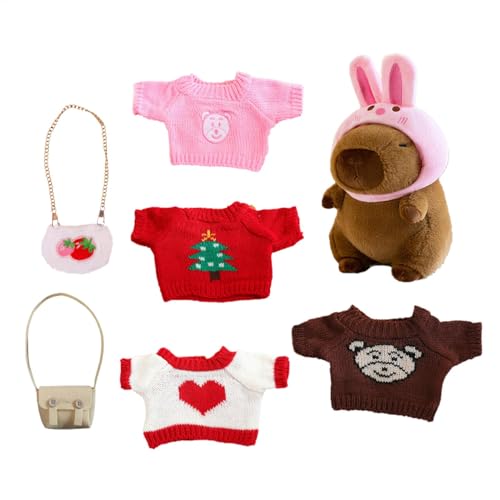 Generisch Capybara Kuscheltier mit 7 STK Capybara Kostüm | 23 cm Anzieh Capybara Plüschtier | Süßes Plushie Capybara mit Kleidung | Capybara Figur Stofftier Home Deko Parties Gastgeschenke für Kinder Generisch Capybara Kuscheltier mit 7 STK Capybara Kostüm | 23 cm Anzieh Capybara Plüschtier | Süßes Plushie Capybara mit Kleidung | Capybara Figur Stofftier Home Deko Parties Gastgeschenke für Kinder von Generisch