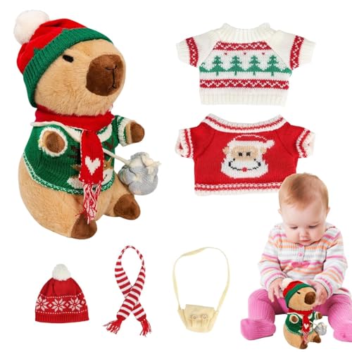 Generisch Capybara-Plüschtiere,Plüsch-Capybara | Süßes Plüsch-Capybara-Spielzeug mit 9 Outfits | Partyzubehör Lernspielzeug, lustiges interaktives Spielzeug-Anzieh-Plüschtier für Kinder Generisch Capybara-Plüschtiere,Plüsch-Capybara | Süßes Plüsch-Capybara-Spielzeug mit 9 Outfits | Partyzubehör Lernspielzeug, lustiges interaktives Spielzeug-Anzieh-Plüschtier für Kinder von Generisch