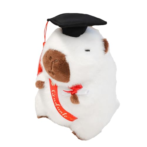 Generisch Capybara Plush Small, Capybara Stuffed Animals - 2025 ausgestopfte Capybara -Puppe - Umarme Puppen -Doktorandenhuttier für College High School Vorschulfoto Requisiten von Generisch