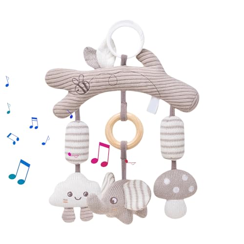 Generisch Car Seat Baby Toys, Stroller Hanging Toy, Wind Chime Activity Plush, 12.99x9.84 inches Compact Sensory Babies Learning, Ideal for Boys Girls, Crib Cot, Travel, Park and Vacation Use von Generisch