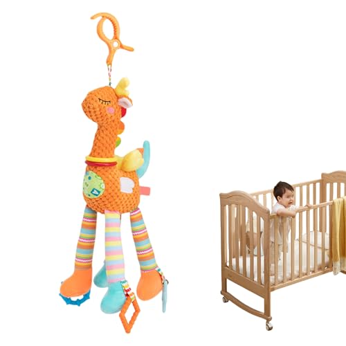 Generisch Car Seat Toys | Knisterndes Quietschspielzeug Mit Niedlichem Design - Kuscheltier Mit Windspiel, Multisensorik, Knisterfolie Und Rassel – Für Unterwegs, Einschlafhilfe Und Beistellbett von Generisch