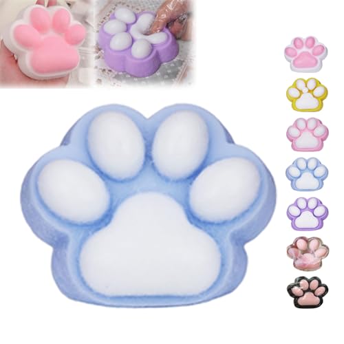 Generisch Cat Paw Squishy, Giant Cat Paw Squishy Jumbo, 2025 New 5 Inches Big Cat Paw Squishy Toys, Handmade Squishy Big Cat Paw, Silicone Squeeze Toys for Stress Relief Adults (Blue) von Generisch