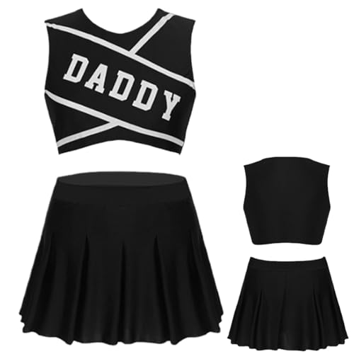 Generisch Cheerleader-Outfit, Cheerleader-Kostüm | Modisches Cheer-Outfit Cheerleading-Outfit,Bequeme Cheerleader-Uniform, Cheer-Uniformen für Thanksgiving, Weihnachten von Generisch