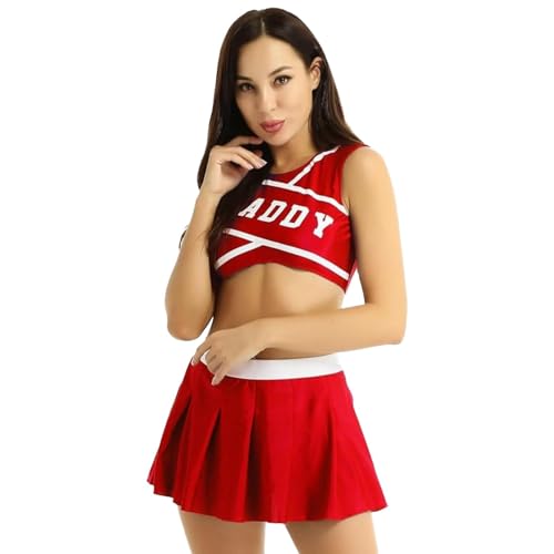 Generisch Cheerleader-Outfit, Cheerleader-Kostüm | Modisches Cheer-Outfit Cheerleading-Outfit - Bequeme Damen-Cheerleader-Uniform für Weihnachten, Halloween, Muttertag, Valentinstag von Generisch