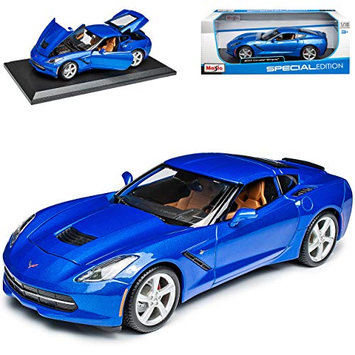 Generisch Chevrolet Chevy Corvette C7 Stingray Coupe Blau Metallic Ab 2013 1/18 Modell Auto von Generisch