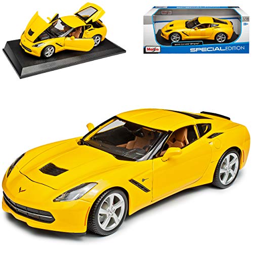 Generisch Chevrolet Chevy Corvette C7 Stingray Coupe Gelb Ab 2013 1/18 Modell Auto von Generisch