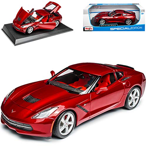 Generisch Chevrolet Chevy Corvette C7 Stingray Coupe Rot Metallic Ab 2013 1/18 Maisto Modell Auto von Generisch