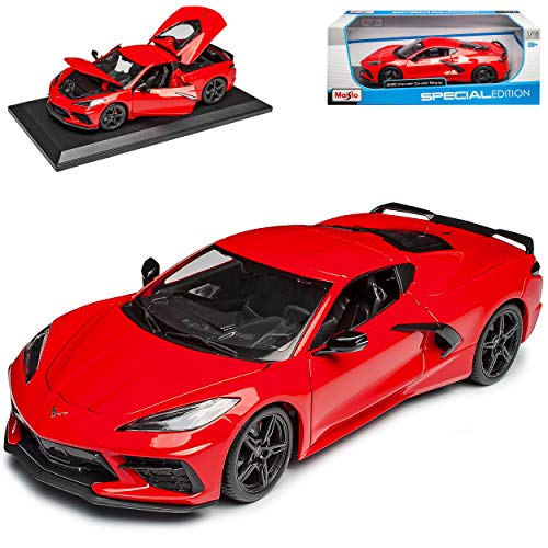Generisch Chevrolet Chevy Corvette C8 Singray Coupe Rot Ab 2020 1/18 Modell Auto von Generisch