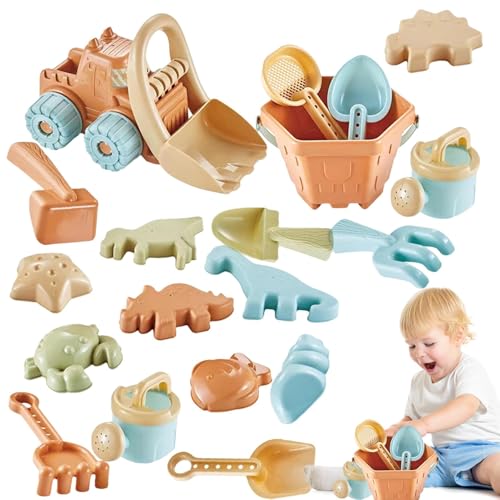 Generisch Children Beach Toys, Dinosaur Sand Mold & Bulldozer Playset, Outdoor Travel Sand Tools, Interactive Parent-Kid Toy for Seaside, Courtyard & Water Parks, Fun Summer Activity von Generisch