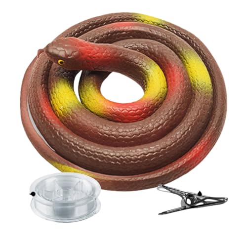 Generisch Clip On Snake Prank,Schlange an Einer Schnur | Golfspielzeugschlangen, die echt Aussehen | Realistisches Schlangenstreich-Schlangenspielzeug mit Schnur und Clip, von Generisch