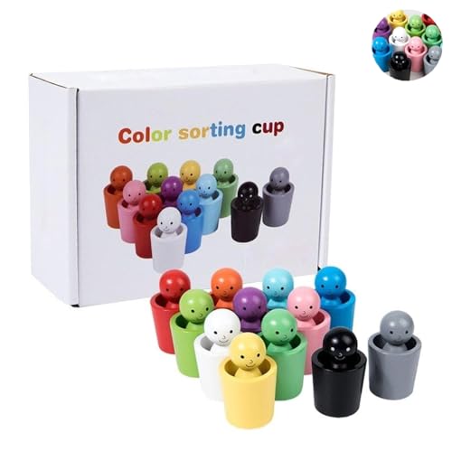Generisch Color Sorting Cups, Farbe sortieren Tassen, Color Sorting Matching Holzspiele, Baby Sensorik Bälle in Tassen, Zählen und Sortieren Farben Lernen, Regenbogen Steckpuppen, für Jungen Mädchen Generisch Color Sorting Cups, Farbe sortieren Tassen, Color Sorting Matching Holzspiele, Baby Sensorik Bälle in Tassen, Zählen und Sortieren Farben Lernen, Regenbogen Steckpuppen, für Jungen Mädchen von Generisch
