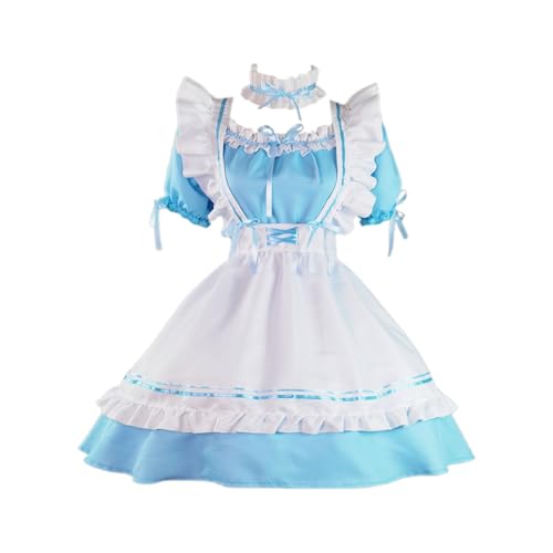 Generisch Cosplay Damen Kostüm Anime Jacke Kleid Gothic Kawaii Clothes Kostüme Costume Faschingskostüme Helloween Kleidung Cheerleader Milchmädchen Partner Halloween Dress Shoujo von Generisch