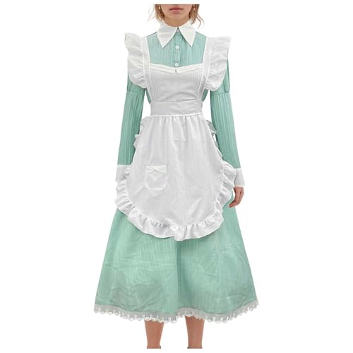 Generisch Cosplay Kostüm Maid Hausmädchen Anime Kleid the Dress Lolita Dienstmädchen Gothic Goth Mädchen Kawaii Rock Mit Shorts Schuluniform Clothes Damen Partner Thigh Highs Dornröschen von Generisch