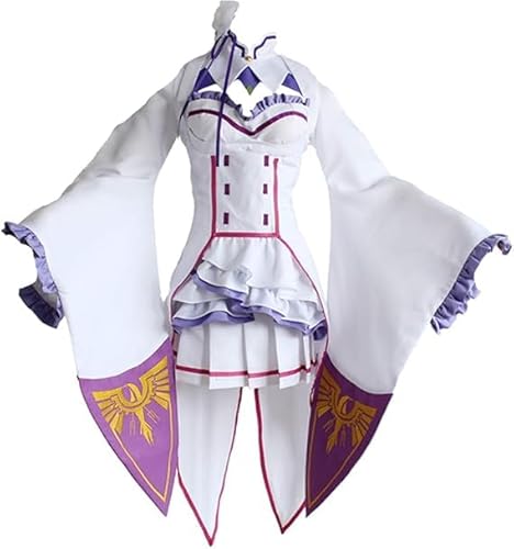 Generisch Cosplay Re Zero Starting Life in Another World Ram & Rem Lolita Maid Cosplay Kostüm Set für Frauen Damen Anime Manga Uniformen (Emilia, L) von Generisch