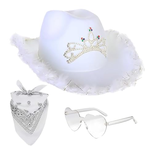 Generisch CowboyHut Damen Herren Fashion Westernhut Cowboyhüte Cowgrilhut Rockstar Randlose Hippie Herzförmige Brille Halstuch Wilder Westen Party Hippie Accessoires FaschingskostüM Lustig Erwachsene Generisch CowboyHut Damen Herren Fashion Westernhut Cowboyhüte Cowgrilhut Rockstar Randlose Hippie Herzförmige Brille Halstuch Wilder Westen Party Hippie Accessoires FaschingskostüM Lustig Erwachsene von Generisch