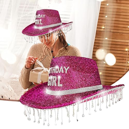 Generisch Cowboyhüte Für Damen - Geburtstagsmädchen Hut | Mit Strasssteinen Atmungsaktiv Für Erwachsene Kinder Feste Feiern Festtagshüte Generisch Cowboyhüte Für Damen - Geburtstagsmädchen Hut | Mit Strasssteinen Atmungsaktiv Für Erwachsene Kinder Feste Feiern Festtagshüte von Generisch