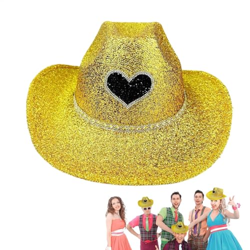 Generisch Cowgirl Hut Glitter, Cowgirl Hats Women | Westlicher Hut breit funkelnd - Party Kopfwege Kostümzubehör, Cosplay -Requisiten für Männer Frauen Generisch Cowgirl Hut Glitter, Cowgirl Hats Women | Westlicher Hut breit funkelnd - Party Kopfwege Kostümzubehör, Cosplay -Requisiten für Männer Frauen von Generisch