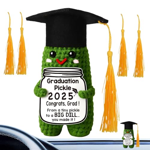 Generisch Crochet Doll, Knitted Graduation Toy, 5 Color Tassel Design, 4.72x2.36 Inches Motivational Card Included, Encouragement Support Doll for High School, Travel, Bedroom, Living Room von Generisch