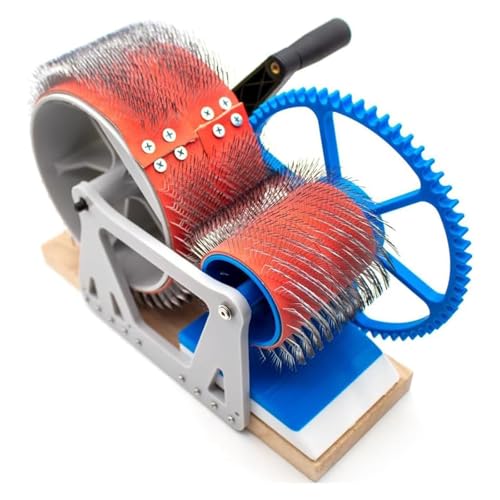 Generisch DIY Hand-Cranked Wool Combing Machine, Manual Wool Carding Machine, Wool Felt Drum Carder, Fast Color Mixing, Combing, Spinning, with Hand Crank, Wool Felt Color Mixer von Generisch