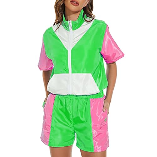 Generisch Damen 80er 90er Jahre Outfit Kostüm Rot Tutu Damen Tops Neon Shirt 80s Aerobic Outfit Kleidung Body Pink Netz Tshirt Damen Schwarz Generisch Damen 80er 90er Jahre Outfit Kostüm Rot Tutu Damen Tops Neon Shirt 80s Aerobic Outfit Kleidung Body Pink Netz Tshirt Damen Schwarz von Generisch