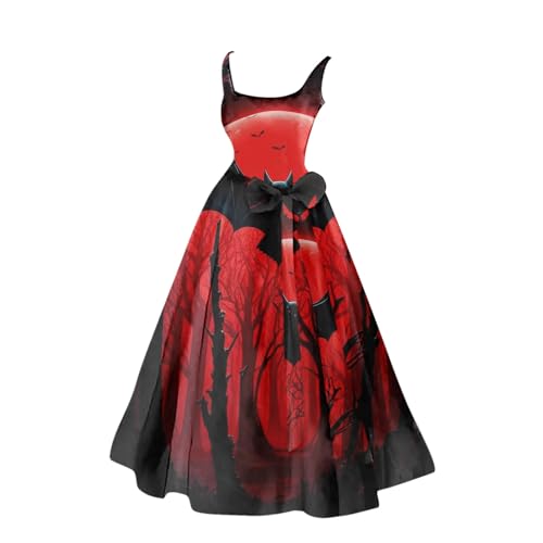 Generisch Damen Halloween KostüM,äRmellos Halloween KostüM Mittelalter Kleidung Horror KostüM Weihnachtskleid Damen Lustig Halloween Dress Halloween-Kleider Partykleider Horror Costumes von Generisch