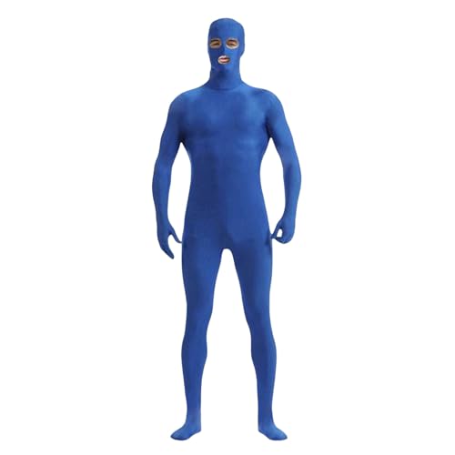 Generisch Damen Herren Greenscreen Anzug Ganzkörper Bodysuit Für Karneval Halloween Party Cosplay blau XL von Generisch