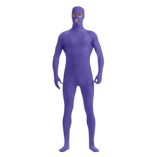 Generisch Damen Herren Greenscreen Anzug Ganzkörper Bodysuit Für Karneval Halloween Party Cosplay lila XL von Generisch