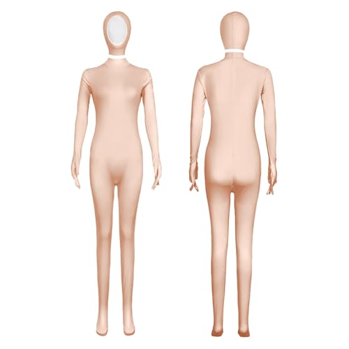 Generisch Damen Karneval Kostüm Open Face Cosplay Jumpsuit Ganzkörperanzug Tight Ganzkörper Slenderman Kostüm zweite Haut Ideal Für Halloween und Maskenbälle Body Ganzkörper-Overall (Beige, XXL) Generisch Damen Karneval Kostüm Open Face Cosplay Jumpsuit Ganzkörperanzug Tight Ganzkörper Slenderman Kostüm zweite Haut Ideal Für Halloween und Maskenbälle Body Ganzkörper-Overall (Beige, XXL) von Generisch