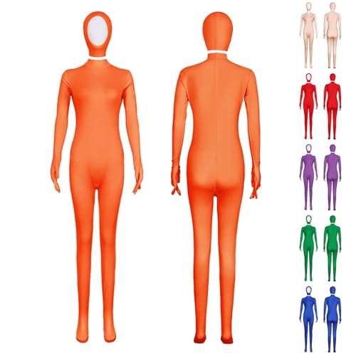 Generisch Damen Karneval Kostüm Open Face Cosplay Jumpsuit Ganzkörperanzug Tight Ganzkörper Slenderman Kostüm zweite Haut Ideal Für Halloween und Maskenbälle Body Ganzkörper-Overall (Orange, S) Generisch Damen Karneval Kostüm Open Face Cosplay Jumpsuit Ganzkörperanzug Tight Ganzkörper Slenderman Kostüm zweite Haut Ideal Für Halloween und Maskenbälle Body Ganzkörper-Overall (Orange, S) von Generisch