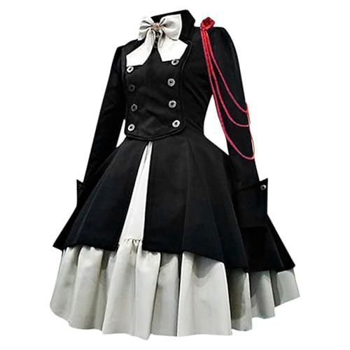 Generisch Damen Mittelalter Kleidung Gothic Renaissance Maid Cosplay Kostüm Kawaii Dress Party Festlich Tunika Ballkleid Große Größen Partykleid mit Bowknot Vintage Kleid Outfits für Frauen Mädchen von Generisch
