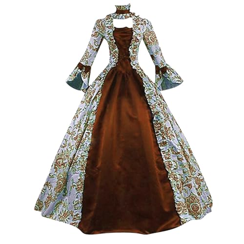 Generisch Damen Mittelalterliche Viktorianischen Königin Kleid Langarm Mittelalter Renaissance kostüm Gothic Lolita Party Rokoko Puffärmel Maxikleid Medieval Dress 2025 Generisch Damen Mittelalterliche Viktorianischen Königin Kleid Langarm Mittelalter Renaissance kostüm Gothic Lolita Party Rokoko Puffärmel Maxikleid Medieval Dress 2025 von Generisch
