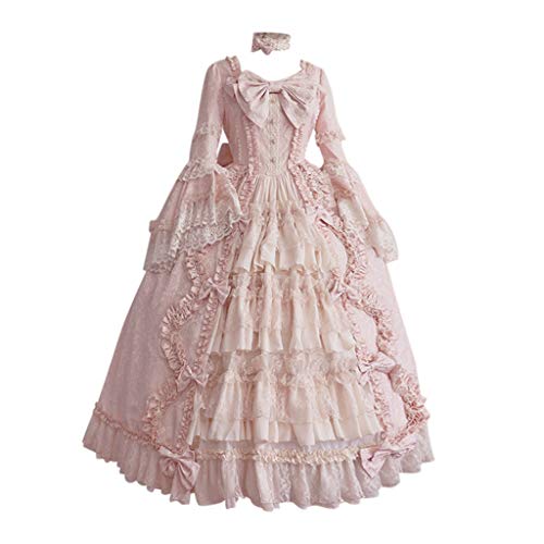 Generisch Damen Steampunk Gothic Kostüm Kleider Vintage Gothic Kleid Damen Mittelalter Renaissance Kleidung Halloween Karneval Festival Cosplay Kostüm Kleid Princess Lolita Rokoko Party Abendkleid von Generisch