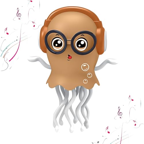 Generisch Dancing Octopus Toy, Electric Dancing Octopus Toy,Tanzender Oktopus Spielzeug, Automatic Evasion Octopus Toy Mit LED-Lichtern Und Musik, Tummy Time Toys für Junge Mädchen (Orange) von Generisch