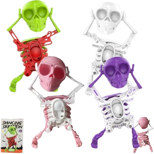 Generisch Dancing Skeleton Toy, 3D Printed Taste Desk Decor Rotating Spring to Provide Power, Walkable Cute Funny for (Mix) von Generisch
