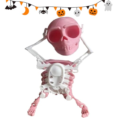 Generisch Dancing and Swinging 3D Skull Toy, Funny 3D Dancing Skull Toy, Wind Up Skeleton Desktop Spring Clockwork Toys, Wiggling Desk Decor for Halloween Pranks (Pink) von Generisch