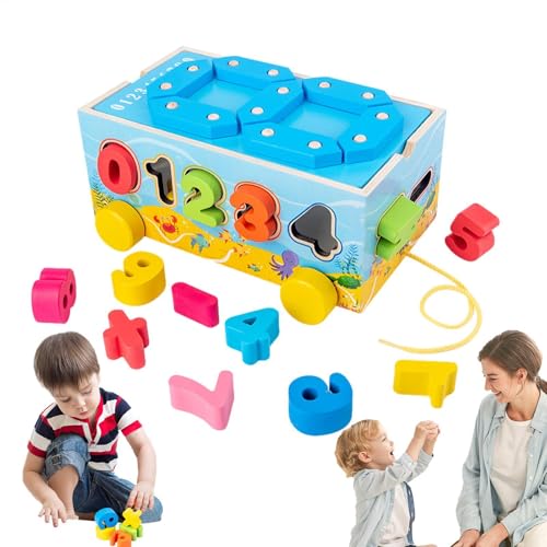 Generisch Digitale Bausteine, Blockspielzeug für Kinder | Niedliches Baustein-Spielzeug, Block-Match in Anhängerform - Vorschulspielzeug, lustiges Holzformsortier-Zählspiel für frühes Lernen von Generisch