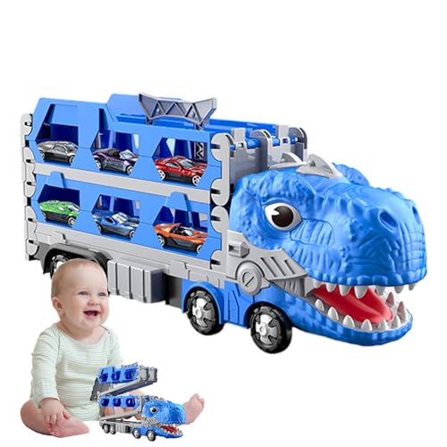 Dinosaur Truck, Transformed Dinosaur Hauler Truck, 4.53x7.09in Vehicle Playset Car Carrier, Foldable Track, 2-Player Racing Mode, 12 Diecast for Kids and Boys Dinosaur Truck, Transformed Dinosaur Hauler Truck, 4.53x7.09in Vehicle Playset Car Carrier, Foldable Track, 2-Player Racing Mode, 12 Diecast for Kids and Boys von Generisch