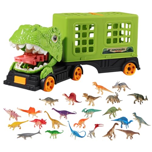 Generisch Dinosaurier -LKW -Spielzeug, bequemer Carry, 38.5x11.5x17cm, Tyrannosaurus Transportauto, Dinosauriertransportwagenwagen, Bildungs- und kreatives Spiel, für Kinder, Mädchen von Generisch