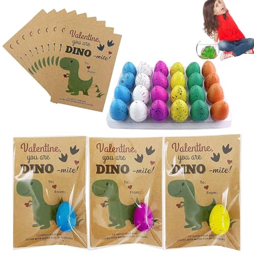 Generisch Dinosauriereier zu inkubieren - Packung von 24 Wachstum Dinosaurier Eier | Dinosaurier -Ornament zum Inkubieren, das in Wasser mit verschiedenen Rissen für ältere Kinder wächst 3 Jahre von Generisch