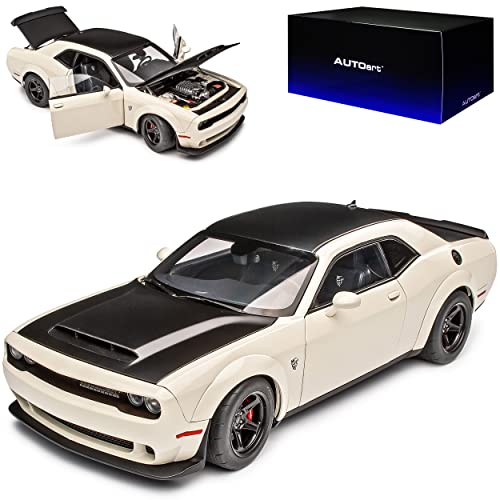 Generisch Dodge Challenger Demon SRT Hellcat Widebody LC Coupe Weiss mit Schwarz Modell Ab 2008 Version ab 2018 71746 1/18 AutoArt Modell Auto Generisch Dodge Challenger Demon SRT Hellcat Widebody LC Coupe Weiss mit Schwarz Modell Ab 2008 Version ab 2018 71746 1/18 AutoArt Modell Auto von Generisch