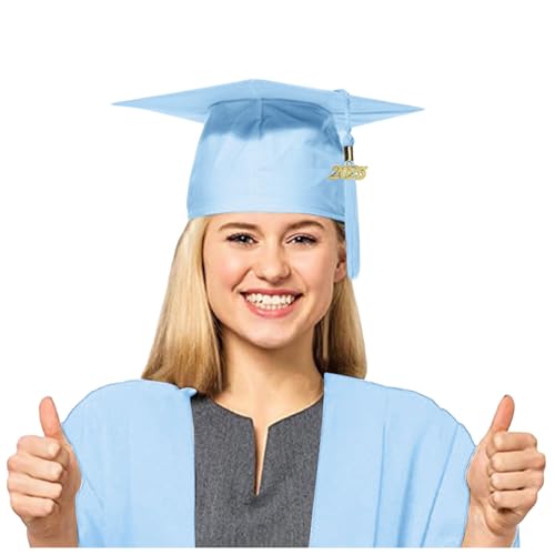 Generisch Doktorhut 2025 Abschluss Hut Bachelor Master Abitur Uni Akademiker Schuluniformen Studentenhut Studienabschluss Kappe Hüte (DE/NL/SE/PL, Alpha JASPO, 0, Standard, himmelblau) von Generisch